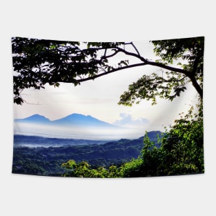 Hilltop mountain view Tapestry