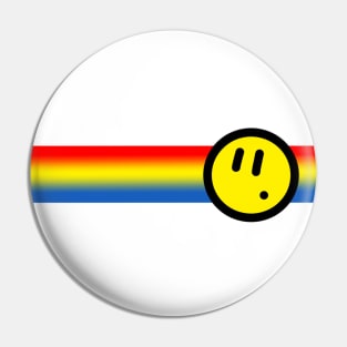 Rainbow Stripe Smiley Pin