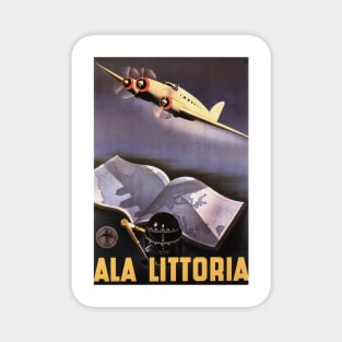 ALA LITTORIA ITALY National Airline Advertisement Vintage Travel Magnet