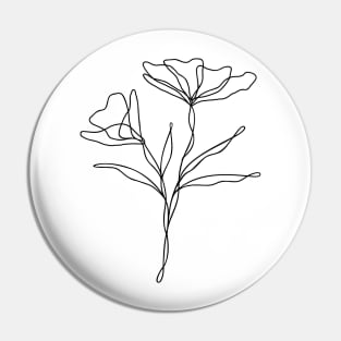 wildflower continuous line art Pin