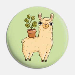 llama with a plant Pin