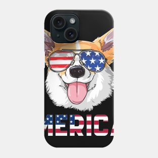 Merica Corgi Dog American Flag 4th Of July Phone Case