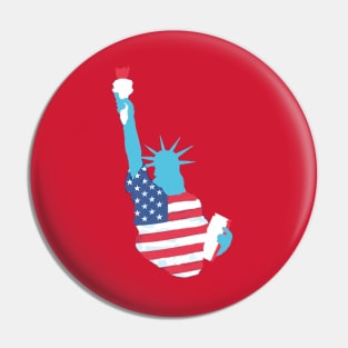 Statue of Liberty with USA Flag Pin