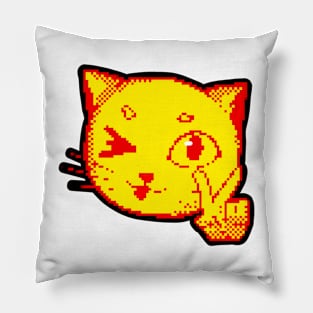 Retro yellow cat Pillow