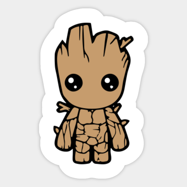 baby groot chibi cartoon sticker teepublic baby groot chibi