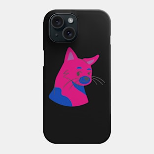 Cat in bisexual pride colors Phone Case