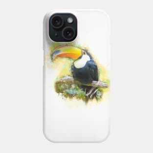 Toucan Toco Bird Animal Wildlife Forest Nature Flight Outdoor Digital Painting Phone Case