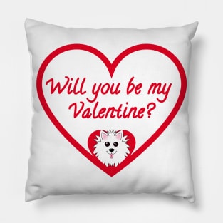 Will you be my Valentine? Red Heart Pillow