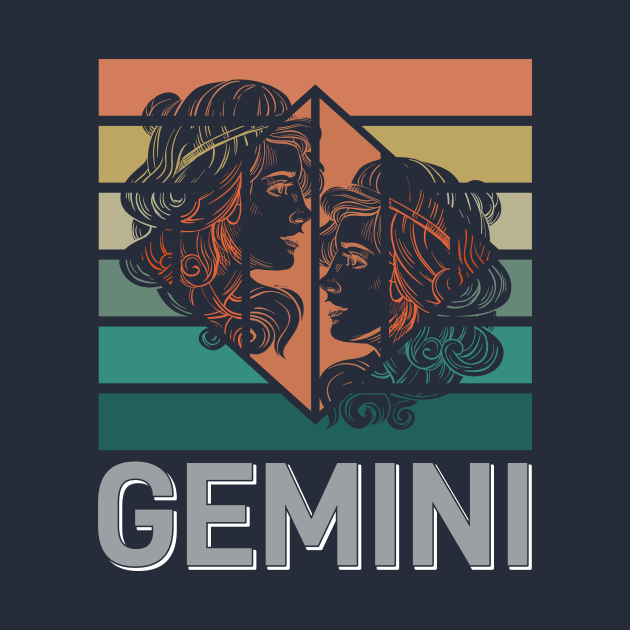 Gemini Zodiac Vintage by GrafDot
