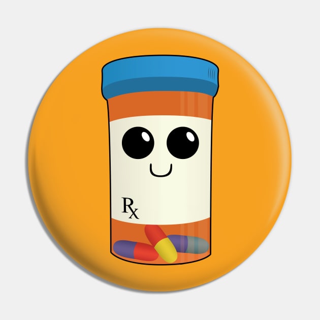 Rex the Pill Bottle - Drug Buddies Pin by Strangers With T-Shirts