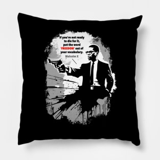 Malcolm X Street art Pillow