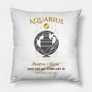 Zodiac Aquarius Mantra Pillow