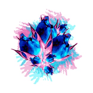 Neon Roses Blue T-Shirt