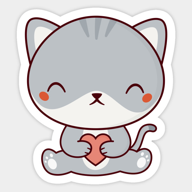 Kawaii Cute Kitten Cat Cat Sticker Teepublic