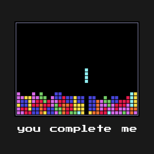 Funny Tetris Design - You complete me - Valentine's Day Gift by KalebLechowsk