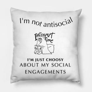 "I'm not antisocial, I'm just choosy about my social engagements" Pillow