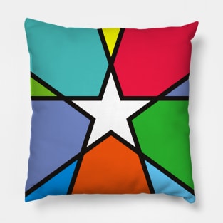 Colorful Star Rainbow Color Flat Poster Pillow