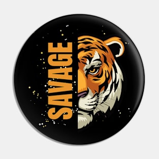 Savage Tiger Head Pin