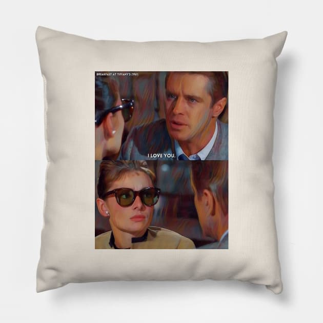 I Love You | Breakfast At Tiffany's (1961) Movie Digital Fan Art Pillow by Sentiment et al.