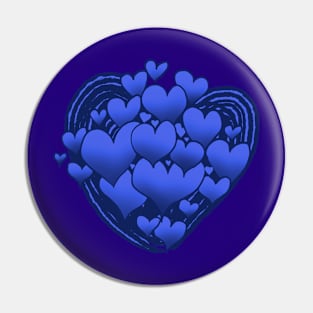 Purple Hearts Patterned Swirl Heart Pin