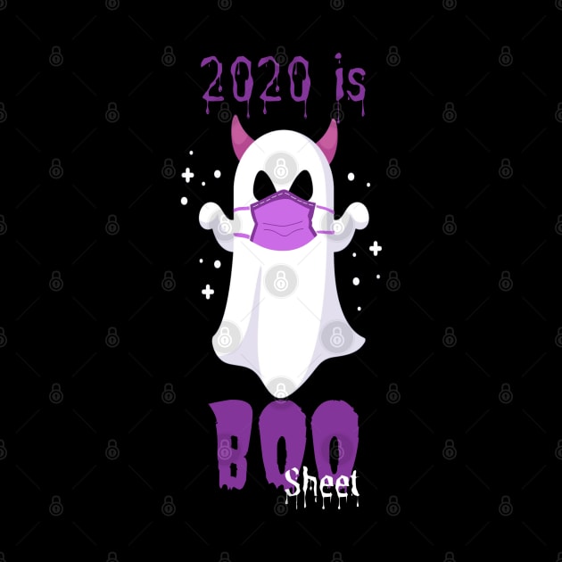 2020 Is Boo Sheet Halloween funny ghost wearing mask by JustBeSatisfied