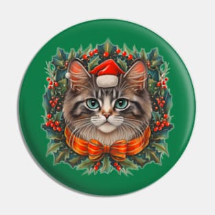 Christmas Kitty Pin