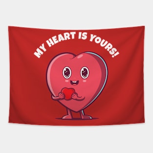 My heart is yours - love heart (on dark colors) Tapestry