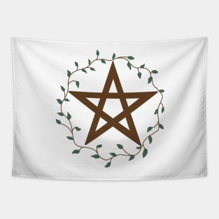 Pentacle with vines Tapestry