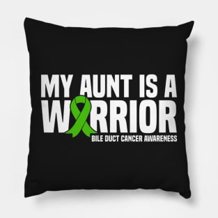 My Aunt Is A Warrior Bile Duct Cancer Awareness Pillow