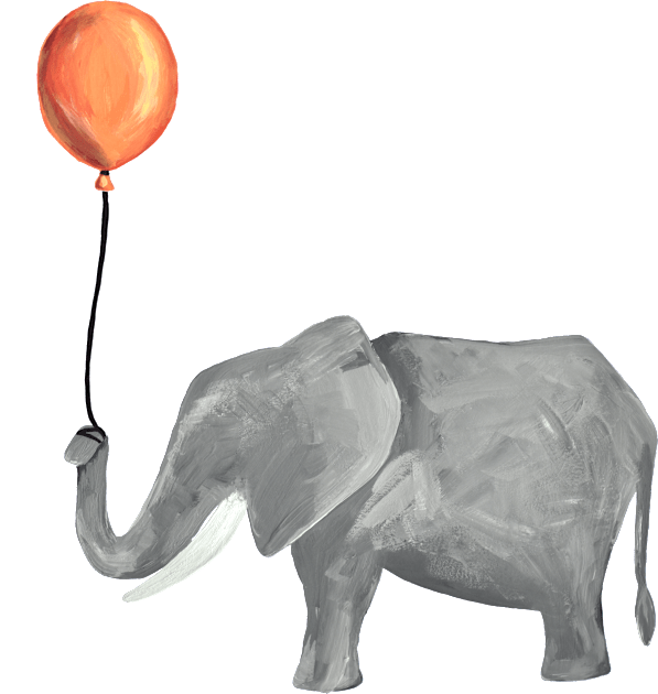 Elephant with a Balloon Kids T-Shirt by Ginny Bracht