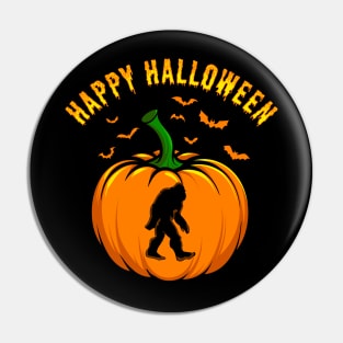 Funny Bigfoot Pumpkin Happy Halloween Pin