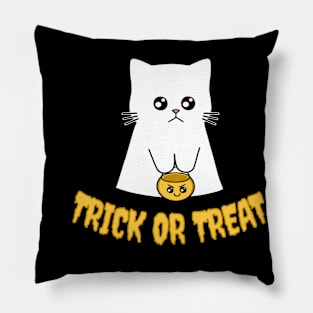 Ghost kitten trick or treat Pillow