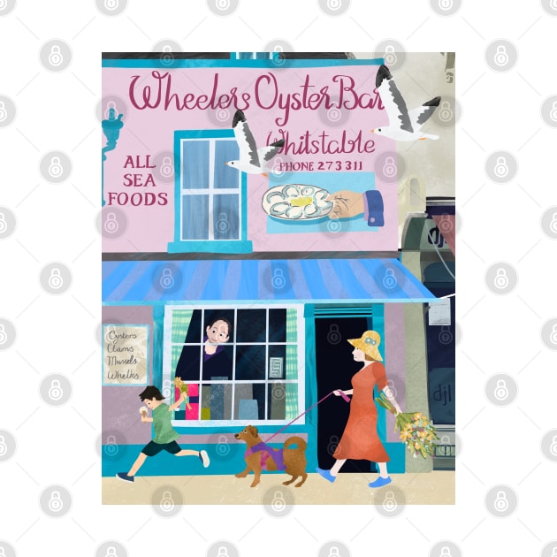 Paper cut art collage Wheeler’s Oyster Bar Whitstable by NattyDesigns