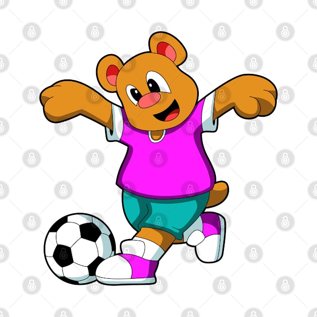 Bear at Sports with Soccer by Markus Schnabel