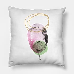 abstract watercolor botanical illustration. Minimalistic boho style Pillow