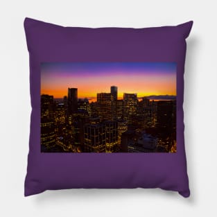 Canada. Vancouver, BC. Sunset in the Downtown. Pillow