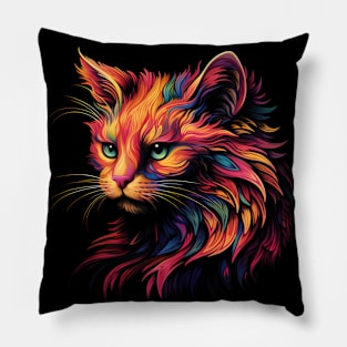 Neon Kitty #10 Pillow