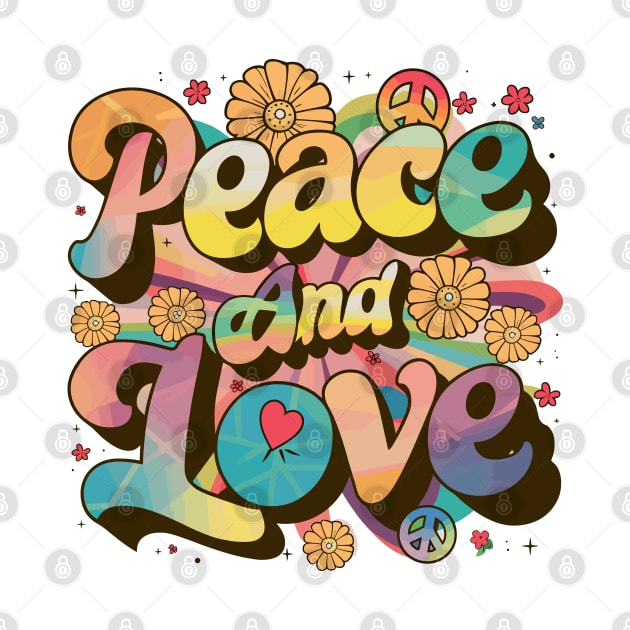 Peace And Love Hippie 1960`s 1970`s by Macphisto Shirts