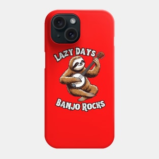Lazy sloth banjo Phone Case