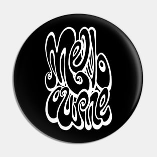 Melbourne lettering - Black and White Chalkboard Pin