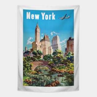 New York USA Vintage Travel Poster Tapestry