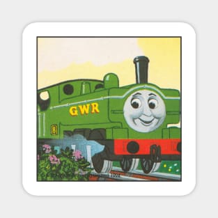 Duck the Great Western Engine Vintage Square Card Magnet