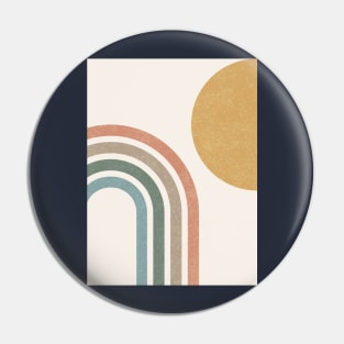 Mid-Century Modern Sun & Rainbow Colorful Pin