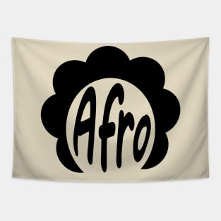 Afro Hairstyle Artistic Text Design Tapestry
