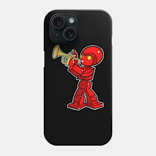 Trumpet playing robot Phone Case