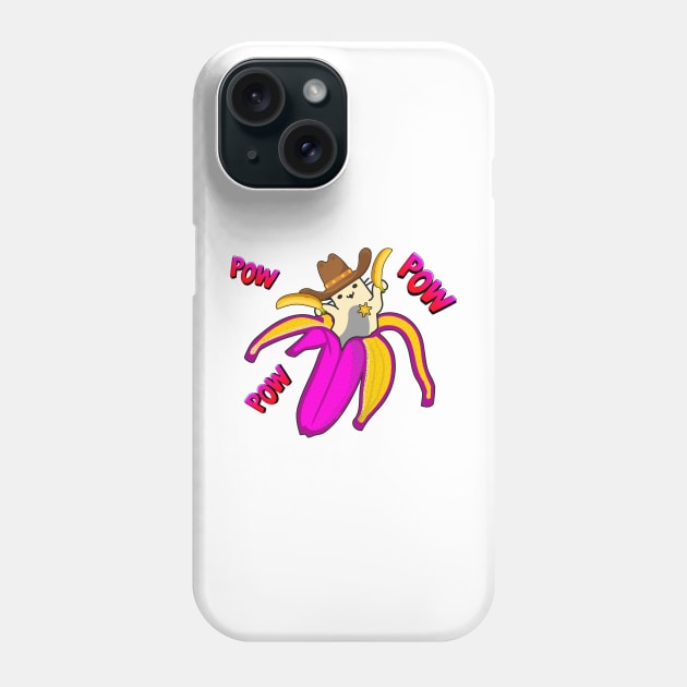 Banana Cat Cowboy Sheriff Phone Case by GlanceCat