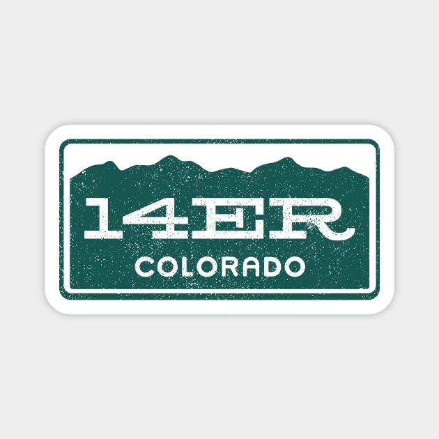 Colorado 14er License Plate Magnet by Draft Horse Studio