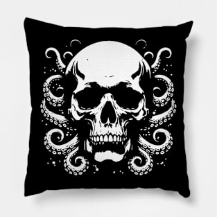 skull kraken design Pillow