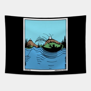 Fisherman Boating Out On The Lake Fishing Novelty Gift Tapestry