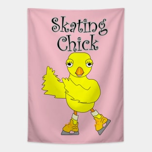 Skating Chick Text Tapestry